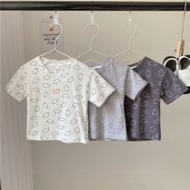 Summer boys short sleeve cotton T-shirt 2021 children half sleeve baby boys summer dress thin smiling face body dress