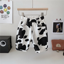 Summer boys casual pants cow shorts 2021 summer childrens pants baby boys five seven points