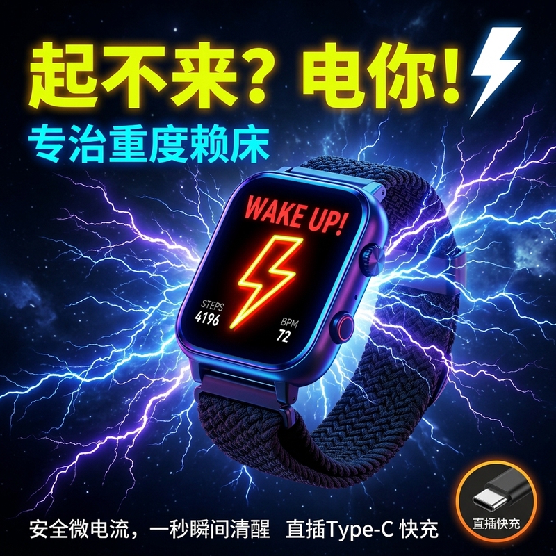 Smart Watch with Electric Shock Wake-Up, Heart Rate Monitoring, Sports Multi-Function Touch Screen Watch, Health Monitoring, Electric Shock Reminder