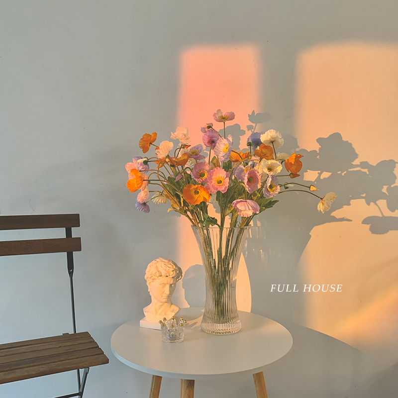 The Yu Beauty Emulation Flowers Ins South Korea Fake Flower Pendulum Shooting Movie props Minjuku Flower Flower Flower Flower Arrangement Dining Hall Decorated Poppy