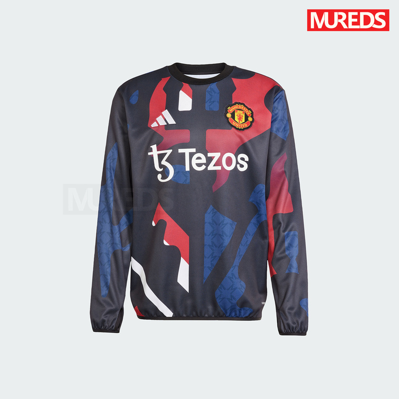 Manchester United's Official Authentic Adidas Football Pre-Match Warm-Up Long-Sleeved Training Jersey Jd7145 Manchester United's Official Authentic Adidas Football Pre-Match Warm-Up Long-Sleeved Training Jersey Jd7145