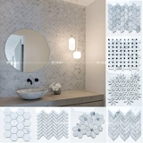 Мраморная мозаика Черно -белая французская ретро ванная комната ванная комната для ванной комнаты джазовый белый каменный фон стена крыльца