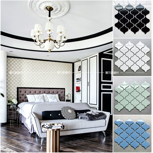 Большой фонарь Черно -белый керамический мозаичный улучшение домов