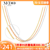18K gold necklace woman gold O word chain color gold K gold rose gold lock bone chain AU750 vegetarian chain pure neck chain