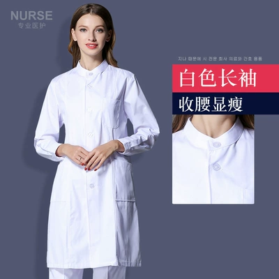 Dài tay áo phòng thí nghiệm áo trắng nam dịch vụ y tế và phụ nữ ngắn tay áo y tá đồng phục áo trắng nha sĩ nha khoa 