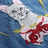 Krazy Модная джинсовая куртка для отдыха, с вышивкой, оверсайз