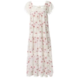 Krazy Трехмерное шифоновое платье, длинная юбка, с вышивкой, свободный крой