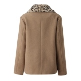 Krazy Модное удерживающее тепло шерстяное шерстяное пальто с молнией, короткая хаки куртка, увеличенная толщина