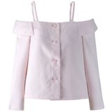 Krazy Маленькое сексуальное и элегантное слово -Коллар -отключенная нависающая надвигающаяся ленивая рукава летучей мыши белая рубашка женская 8261