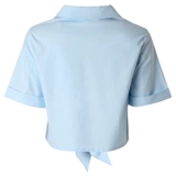 Krazy Свежая освежающая синяя короткая рубашка, с вышивкой