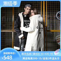 GENANX lightning boomer winter couple cotton clothes on two sides wearing loose country tide and lamb wool jacket man
