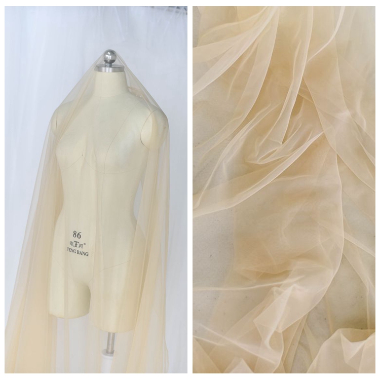 Super Fairy-Like Soft and Delicate Solid Color Mesh Wedding Dress Veil DIY Fabric High-End Photography Soft Mesh Flesh-Colored