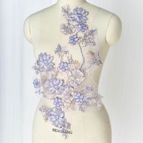 Three-dimensional hot diamond embroidery Lace trim accessories Performance clothing headscarf decorative appliqué fabric handmade diy materials