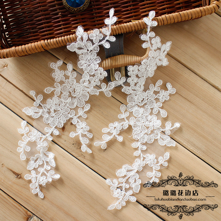 New lace accessories, flower DIY headwear, wedding dress, children's clothing, window art, stickers, flowers, white patches