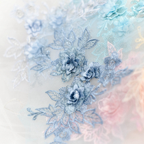 Color 3D stereo lace flower applique handmade diy material wedding dress headdress clothing patch accessories accessories