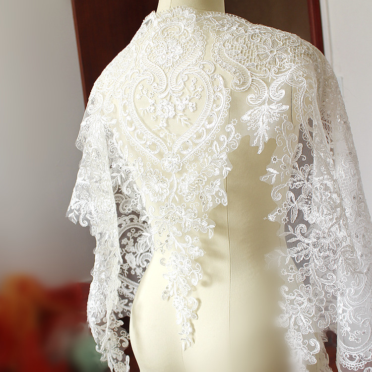 Sequin eyelash embroidery lace lace wedding dress headwear ornament handmade DIY material Curtain cloth decorative accessories