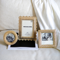ladylike European style modern minimalist creative Metal 6 inch frame table lace carved photo frame decoration ornaments