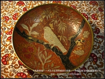 Birds India Amoy back hand-painted silk enamel thick retro brass fruit basin ornaments decorative Goblet