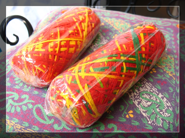 Indian Imported Tie-Dye Pure Cotton Thread Auspicious Prayer Peace Bracelet Raksha Sutra Sacrificial Pooja Beads