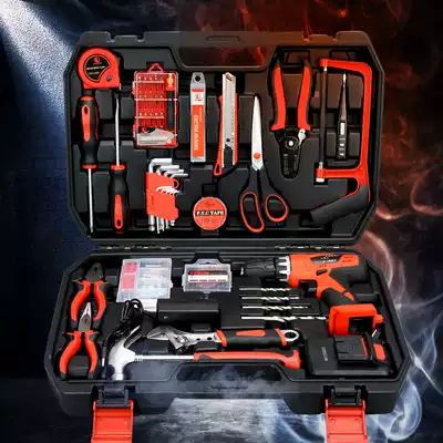 Multifunctional high-end portable with electric drill toolbox box household combination set Insurance car maintenance kit