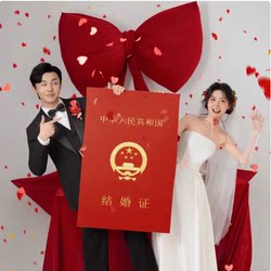웨딩 사진 흰색 배경 천 초상화 잡지 사진