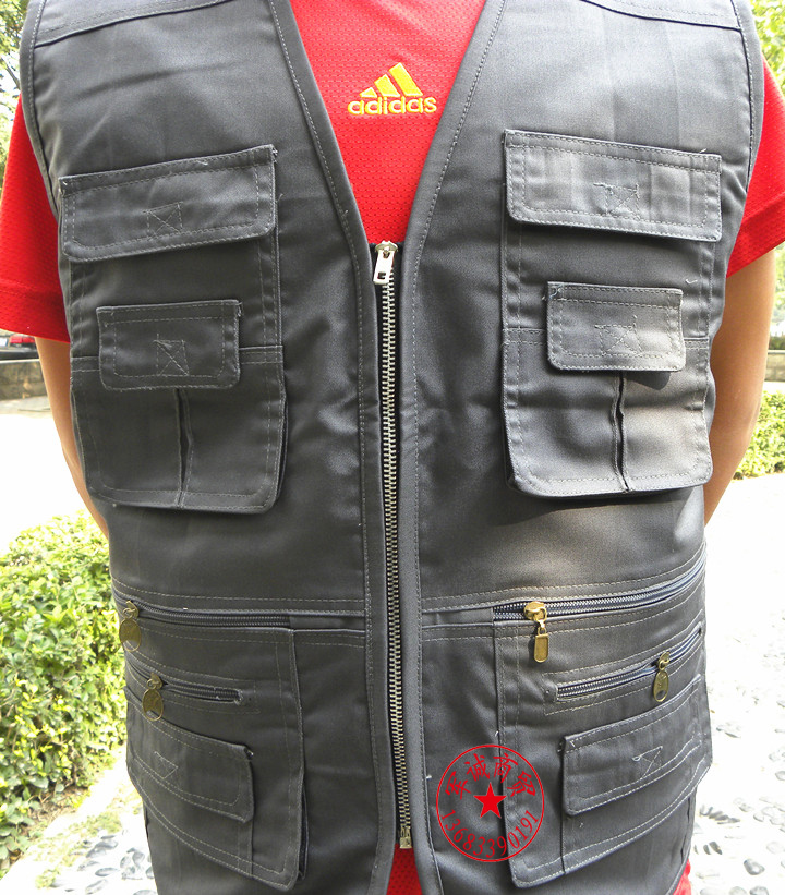 Áo vest nhiều túi Áo vest công sở Hoạt động nhóm vest ngoài trời Phóng viên chụp ảnh vest vest nam - Áo thể thao áo khoác asics