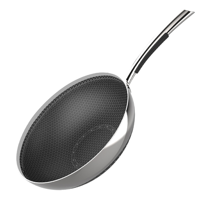 钻技UU锅304不锈钢不粘锅炒锅