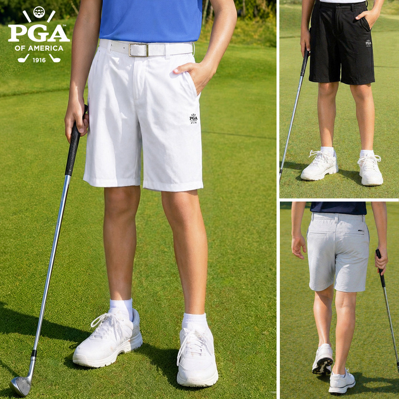 American Pga Kidsren's Golf Pants, Boys' Summer Sports Shorts, Elastic Waistband, Soft, Comfortable and Breathable