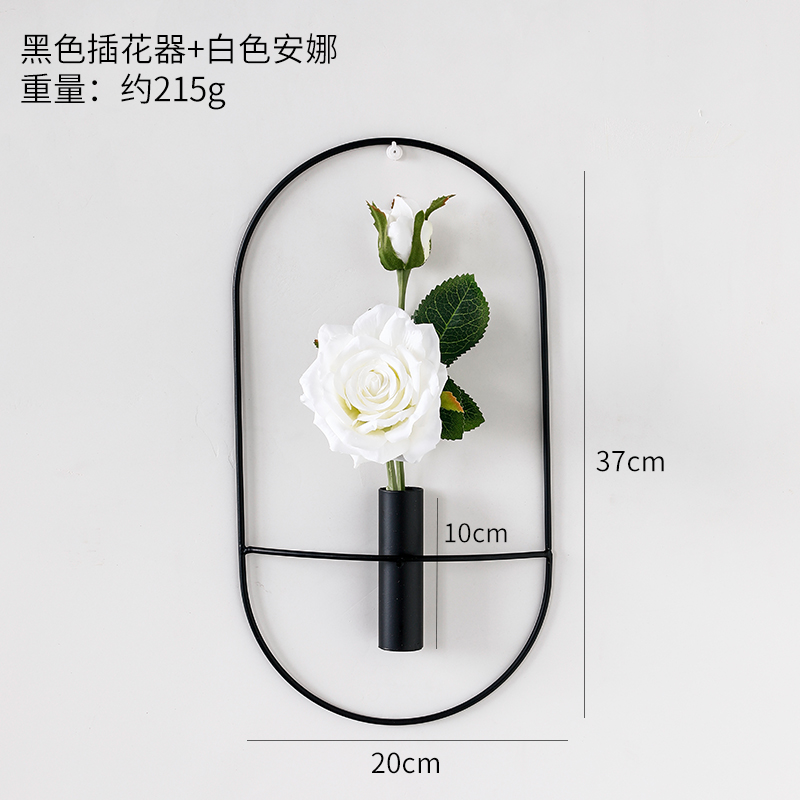 Oval Flower Arrangement Black + WhiteLight luxury Metal Wall hanging Wall decoration Home Furnishing Soft outfit collocation a living room bedroom wall Pendant Northern Europe ins Hanging decoration