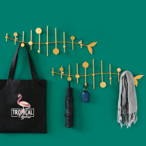 Wrought iron hook Metal wall hanging doorway wall decoration wall free hole entrance door key pylons Light luxury