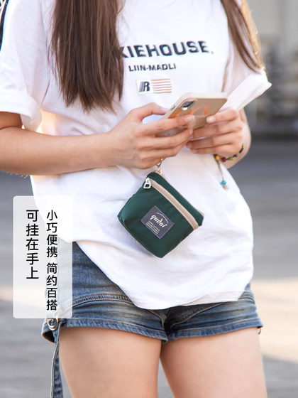 小钱包迷你防水男女通用布艺双层拉链钥匙耳机收纳小包包零钱卡包