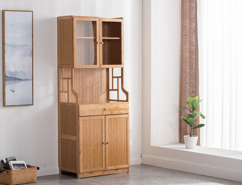 Tủ bên tre thép không gỉ tủ lưới tủ cánh tủ lò vi sóng tủ bếp tủ bếp gỗ rắn tủ lưu trữ tủ - Buồng tủ nhựa giả gỗ
