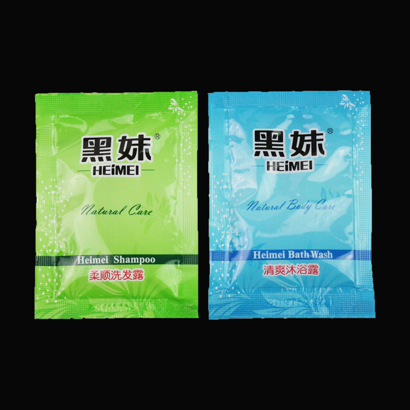 Black sister hotel with disposable shampoo small package shower gel small package shampoo bag 8ML