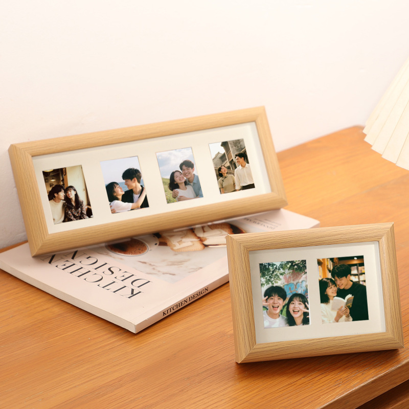 Polaroid Photo Frame Display Stand 3inch Multi-Grid Cardboard Photo Display Stand DIY Couple Children's Growth Grid Empty Frame