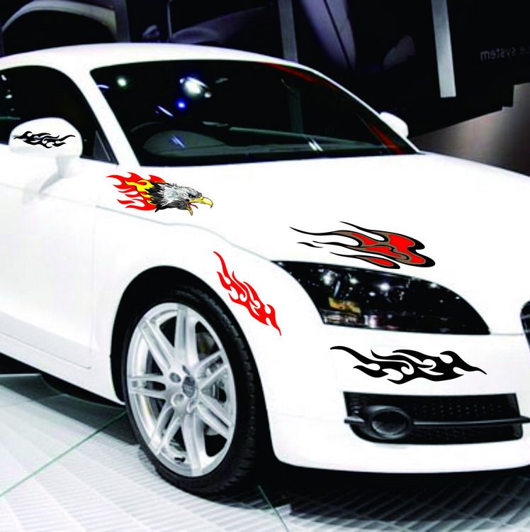 车贴划痕遮挡汽车贴纸 保险杠划痕贴花个性车身防水装饰火焰车贴