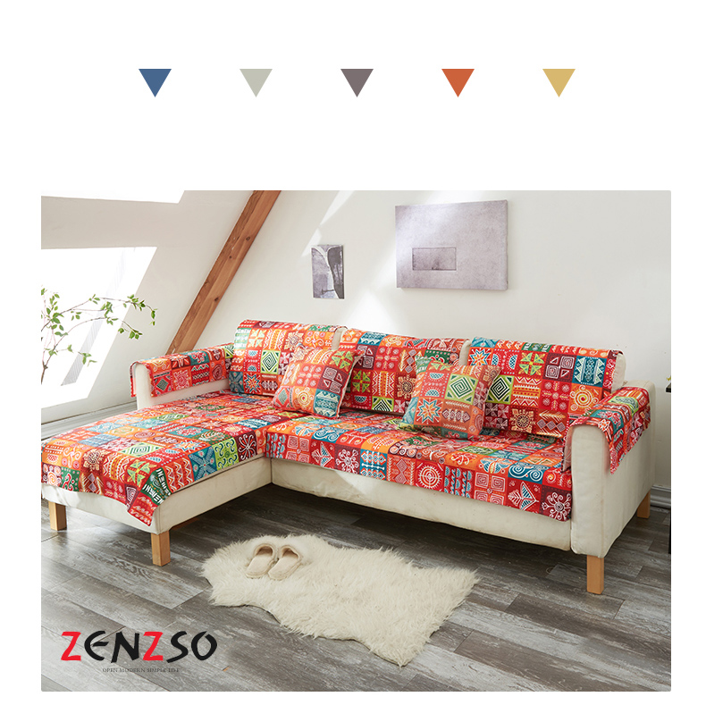 Đơn giản hiện đại đệm sofa chống trượt cotton và lanh pha trộn bốn mùa phổ quát phòng khách đệm kết hợp sofa bọc khăn đặt - Ghế đệm / đệm Sofa nệm ngồi bệt