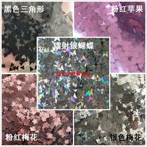 Beauty Nail Apple Sequin Silver Pink Plum Blossom Shiny Black Triangle DIY Ornament Handmade Material Butterfly Sequin