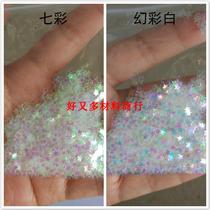 Beauty Nail Sticker Pentagram Shape 3mm Personality Stars Flash Film DIY Ornament Transparent White Seven Colorful White Stars