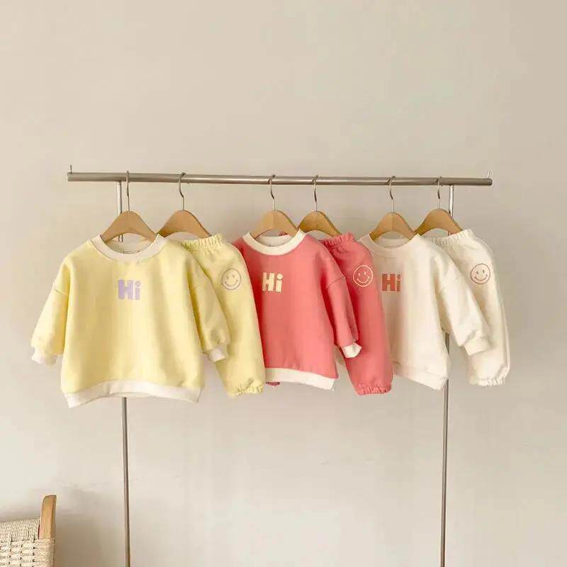 Child Han Edition Package Baby Child Spring and Autumn Casual Sweater Boy and Girl Cartoon Letter Shark