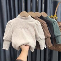 Female Baby Gush Undershirt Ocean Gas 3 Girl Autumn Winter T-shirt 1 Year Old Woman Baby Pure Cotton Thickened Warm Jacket 4