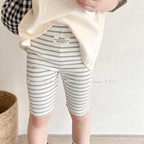 Girls underpants 50% Pants Summer New Stripe elastic body Baby Girl 100 lap outside wearing shorts