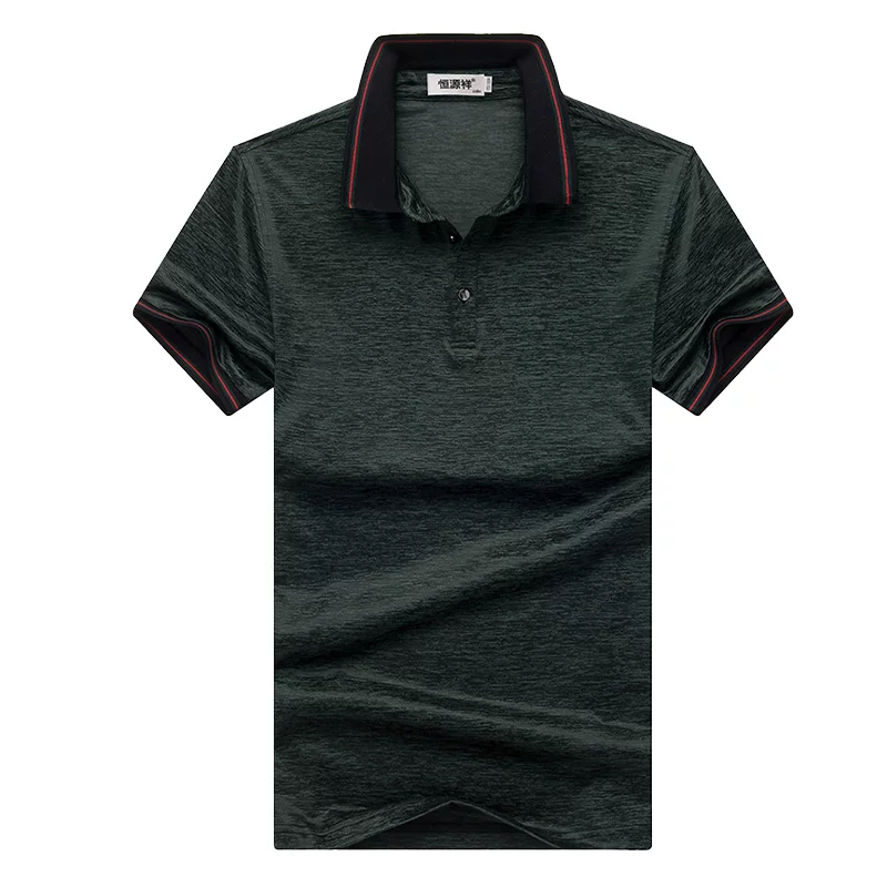 恒源祥 Solid silk short sleeve T-shirt, polo