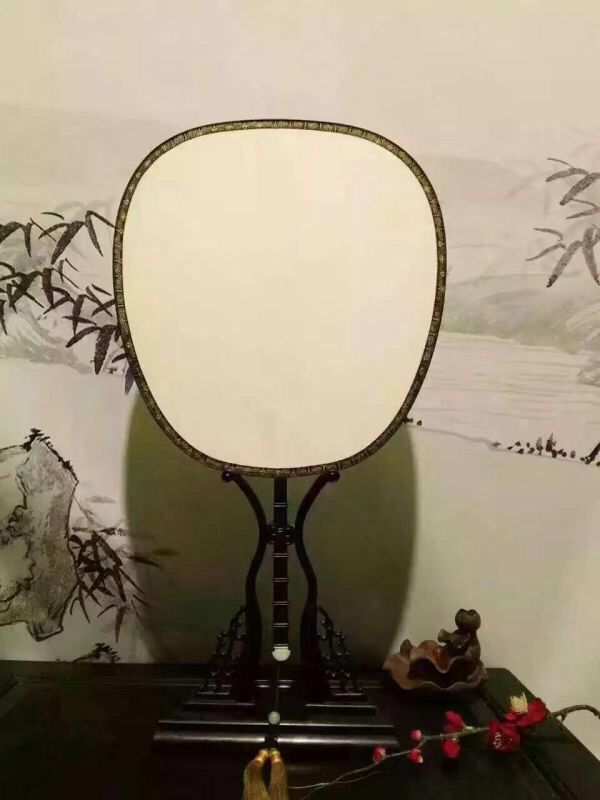 Redwood large-packed side fan high-end craftsman blank double-sided fan decoration table screen fan