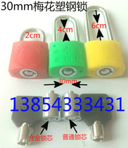 30mm Plum blossom plastic steel lock Property padlock through open power meter box lock One key to open multiple locks