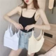Nude màu hồng sling top của phụ nữ u-cổ mảnh mai sexy bó sát ngực áo vest ngắn bên ngoài mặc áo lưới phối màu đỏ - Áo ba lỗ