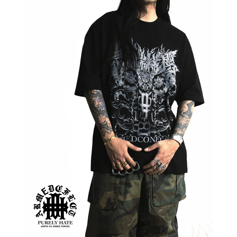 Organized Manufacturing X Unprovoked Brawl 26 Collaboration Limited Edition Heavyweight T-Shirt Summer Men's Trendy Original Design Crew Neck Short Sleeve