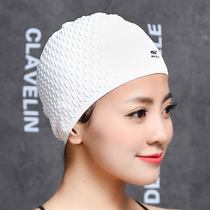 Whale water drop swimming cap male and female long hair big head ear protection plus size silicone waterproof hair care swimming cap