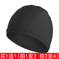 Large plus swimming cap male and female adult fabric breathable long hair big head comfortable non-strangling head hot spring swimming cap