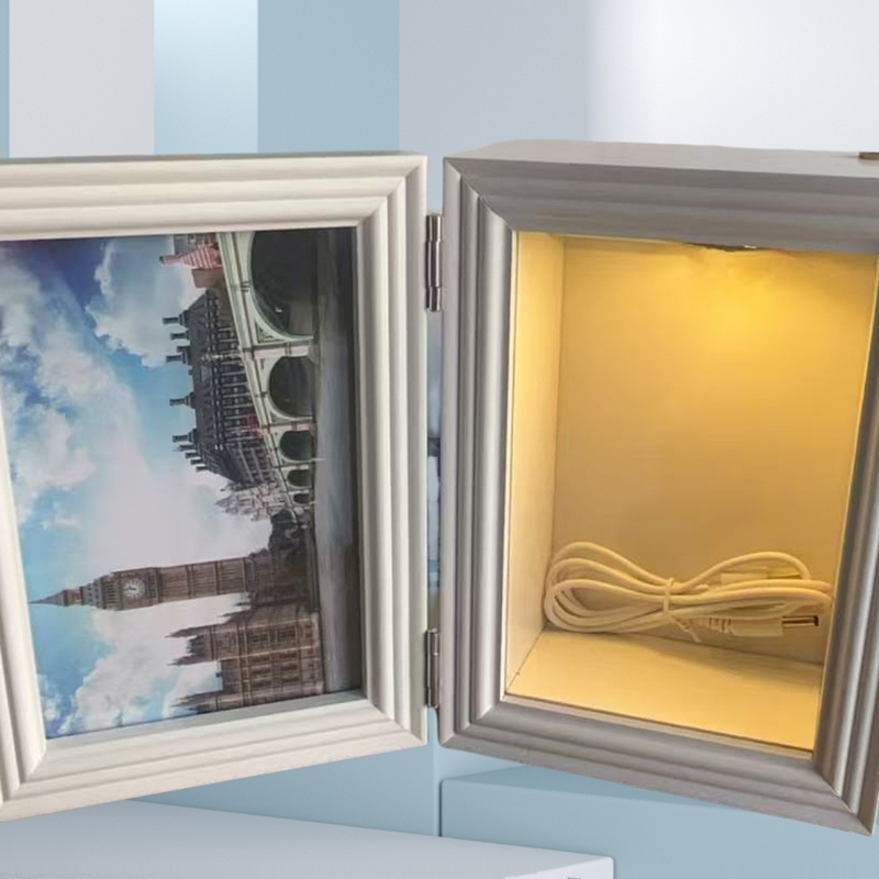Rechargeable Luminous Wooden Hollow Photo Frame Box, 5cm Thick Inner Space, Eternal Flower Blind Box, Handmade Ornament Storage and Display Rechargeable Luminous Wooden Hollow Photo Frame Box, 5cm Thick Inner Space, Eternal Flower Blind Box, Handmade Ornament Storage and Display