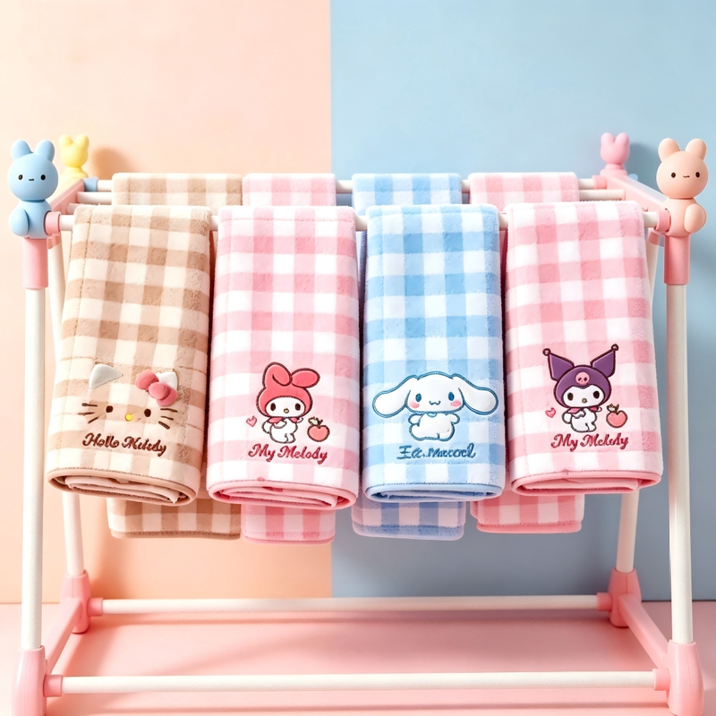 High-Quality, Cute Cartoon Face Towels for Women, Soft, Absorbent, Quick-Drying, Head Towels for Adults and Children, Bath Towels